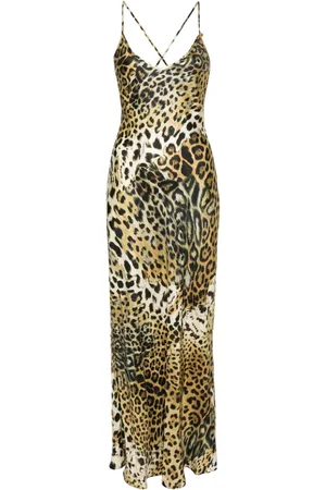 Roberto Cavalli Leopard print silk dress