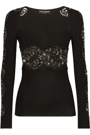 Dolce & Gabbana Floral-lace knit jumper