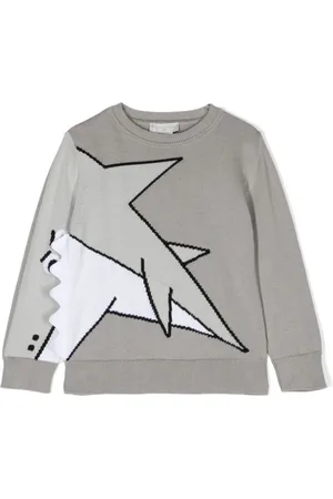 Stella McCartney Shark-intarsia cotton jumper