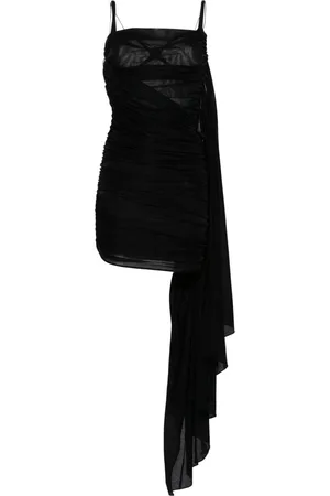 MUGLER Open-back draped minidress