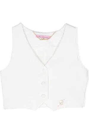 MISS BLUMARINE Logo-plaque V-neck gilet