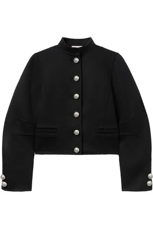 Puccini Mock collar buttoned wool jacket