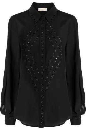 Elie saab Eyelet-embellished silk shirt