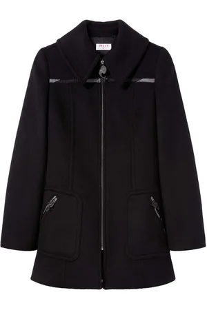 Puccini Oversize-collar zip-up wool coat