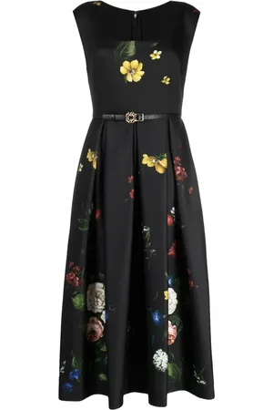 Elie saab Floral A-line silk dress