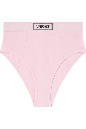 VERSACE Logo-waistband fine-ribbed briefs