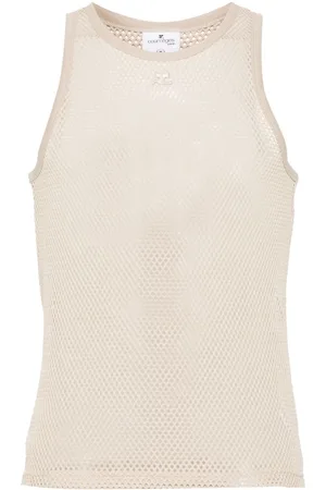Courrèges Logo-patch mesh top