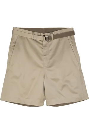 SACAI Wide-leg cotton chino shorts