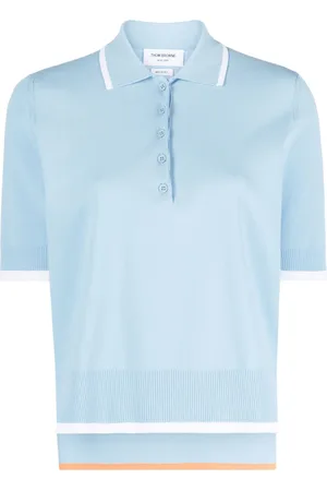 Thom Browne Rib-stitch boxy polo shirt
