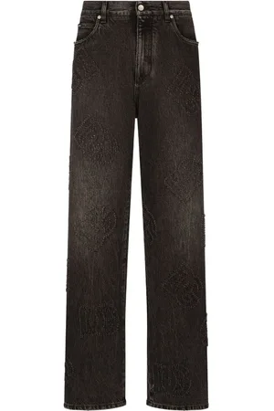 Dolce & Gabbana Logo-embroidered straight-leg jeans