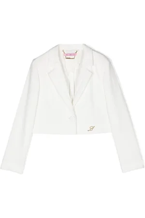 MISS BLUMARINE Logo-plaque crepe blazer