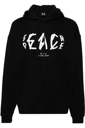 44 Label Group Peace-logo cotton hoodie