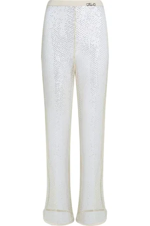 Karl Lagerfeld Sequinned mesh trousers
