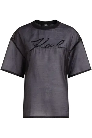 Karl Lagerfeld Signature organza T-shirt
