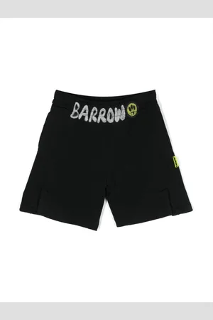 BARROW Logo-print distressed shorts
