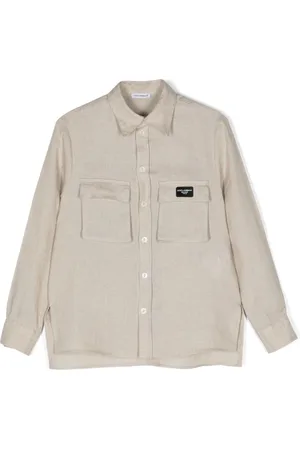 Dolce & Gabbana Logo-appliqué linen shirt