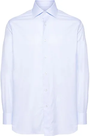BRIONI Spread-collar cotton shirt