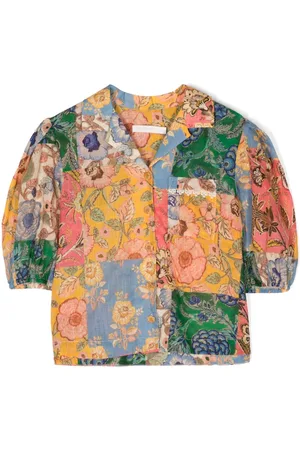 ZIMMERMANN Junie patchwork-print cotton shirt