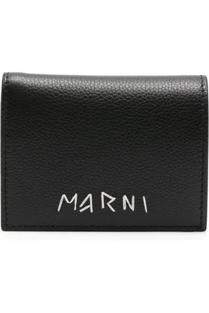 Marni Logo-embroidered leather wallet