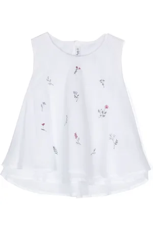 Il gufo Floral-embroidered top