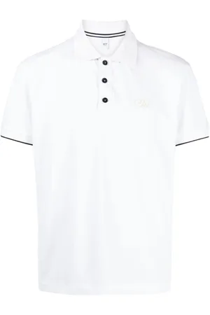 ALPHA Logo-appliqué piqué polo shirt