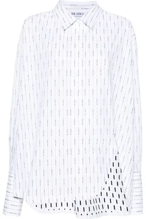 The Attico Asymmetric striped shirt
