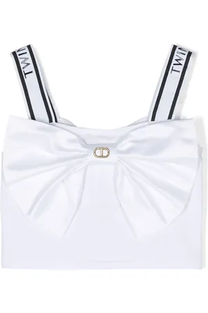 Twin-Set Bow-detail crop top