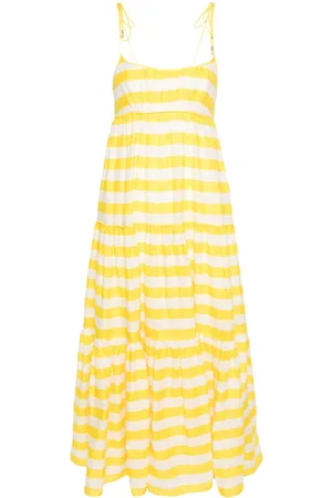 ZIMMERMANN Alight striped linen midi dress