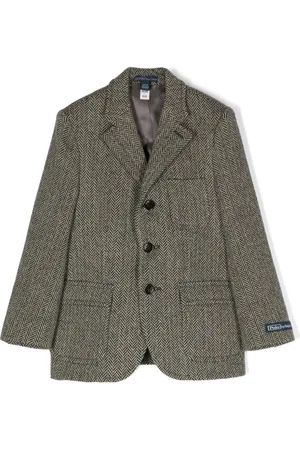 Ralph Lauren Logo-patch herringbone-pattern blazer