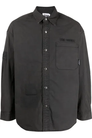 Izzue Logo-embroidered cotton-blend shirt