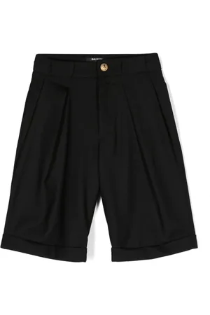 Balmain Pleated wool shorts