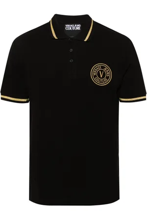 VERSACE Logo-embroidered polo shirt