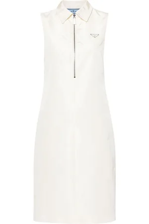 Prada Logo-appliqué faille dress