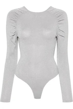 Karl Lagerfeld Logo-embroidered lurex bodysuit