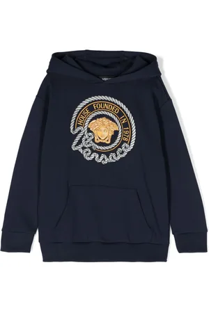 VERSACE Medusa Head-embroidered cotton hoodie