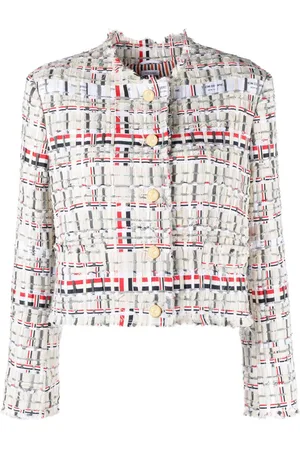 Thom Browne RWB stripe deconstructed-design tweed jacket