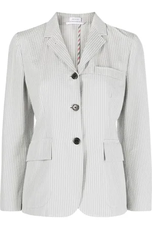 Thom Browne Striped seersucker single-breasted blazer