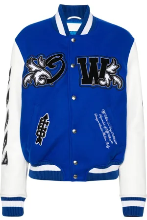 OFF-WHITE Royal logo-appliqué varsity jacket