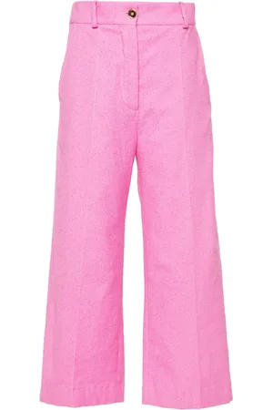 Patou Towelling-finish straight-leg trousers