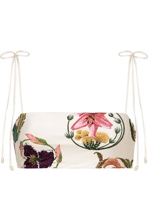 Agua by Agua Bendita Primavera Marina floral-embroidered bikini top