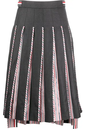 Thom Browne RWB-print pleated midi skirt