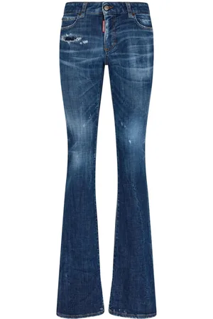 Dsquared2 Logo-patch cotton-blend bootcut jeans