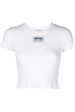Moschino Logo-appliqué cropped T-shirt