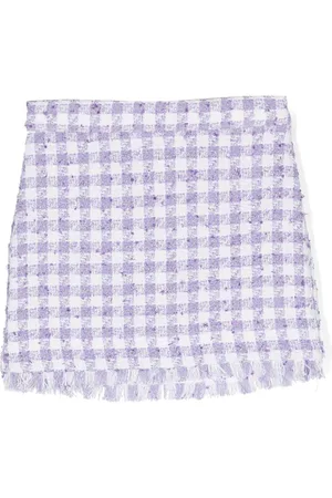 MONNALISA Frayed tweed miniskirt