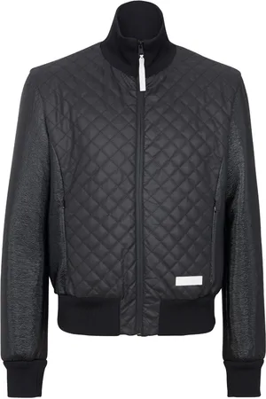 Balmain Logo-patch quilted bomber jacket