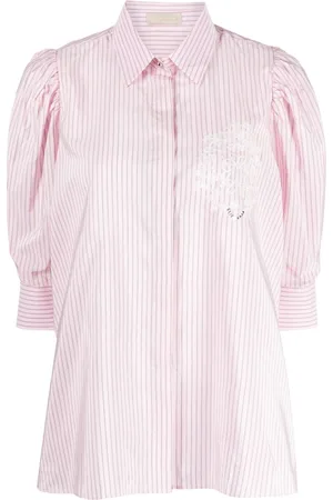 Elie saab Logo-embroidered pinstripe shirt