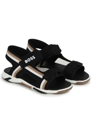 HUGO BOSS Striped touch-strap sandals