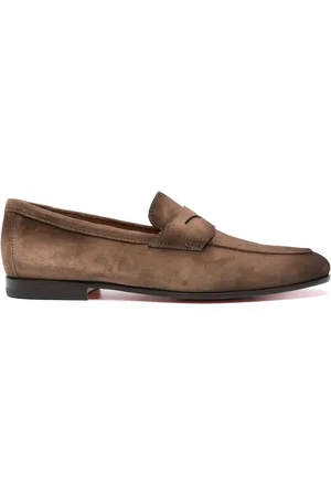 santoni Penny-slot suede loafers
