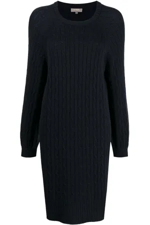 N.PEAL Cable-knit round-neck dress