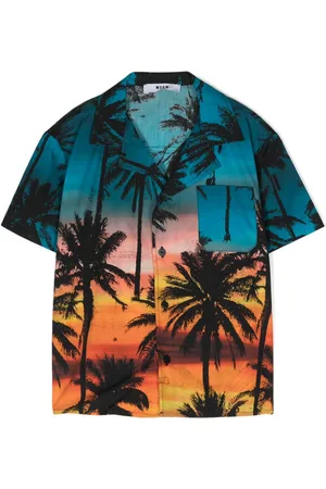 Msgm Palm-tree print shirt